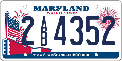 MD license plate 2AB4352