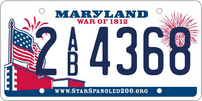 MD license plate 2AB4368