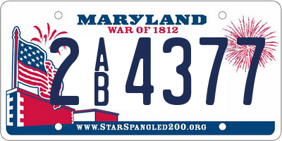 MD license plate 2AB4377