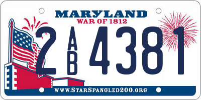 MD license plate 2AB4381