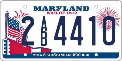 MD license plate 2AB4410