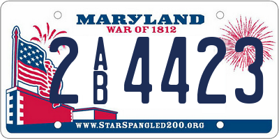 MD license plate 2AB4423
