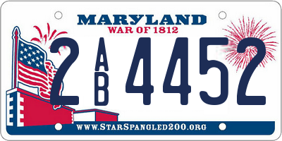 MD license plate 2AB4452