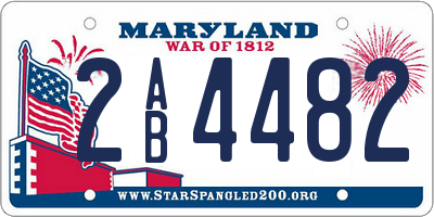 MD license plate 2AB4482