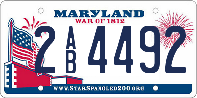MD license plate 2AB4492
