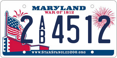 MD license plate 2AB4512