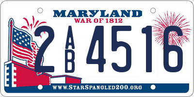 MD license plate 2AB4516