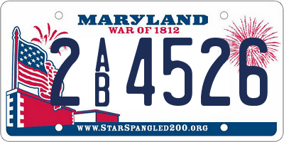 MD license plate 2AB4526