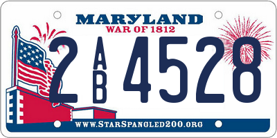MD license plate 2AB4528