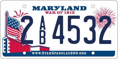 MD license plate 2AB4532