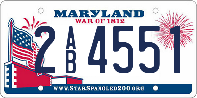 MD license plate 2AB4551