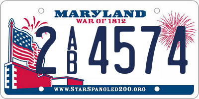 MD license plate 2AB4574