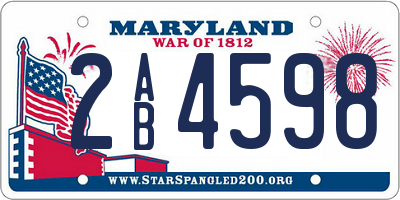 MD license plate 2AB4598