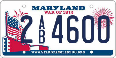 MD license plate 2AB4600