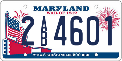 MD license plate 2AB4601