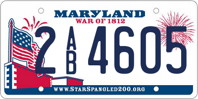 MD license plate 2AB4605
