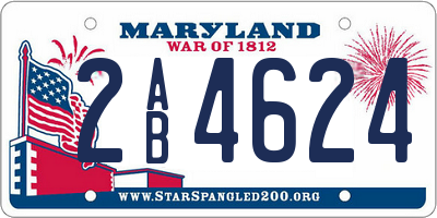 MD license plate 2AB4624