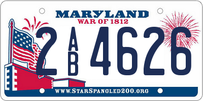 MD license plate 2AB4626
