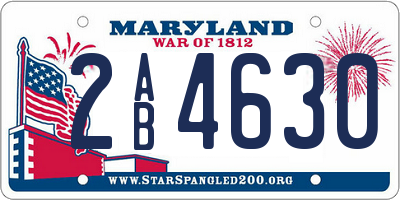 MD license plate 2AB4630
