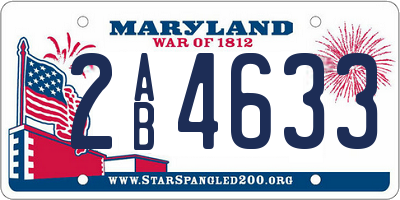 MD license plate 2AB4633