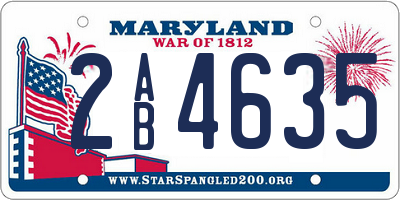MD license plate 2AB4635