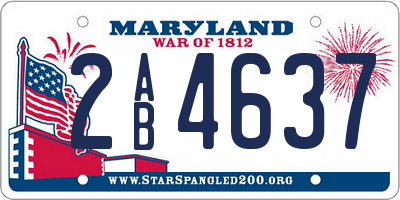 MD license plate 2AB4637
