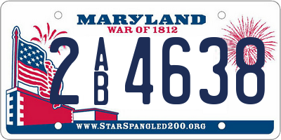 MD license plate 2AB4638