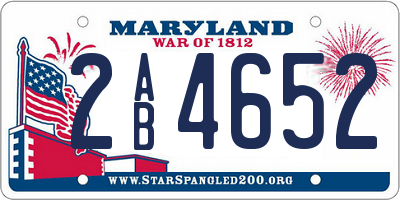 MD license plate 2AB4652
