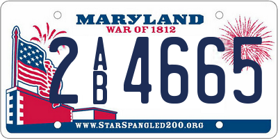 MD license plate 2AB4665