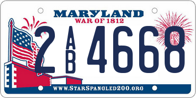 MD license plate 2AB4668