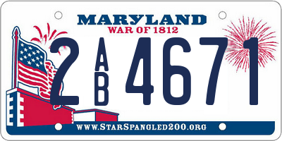 MD license plate 2AB4671