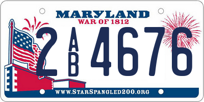 MD license plate 2AB4676