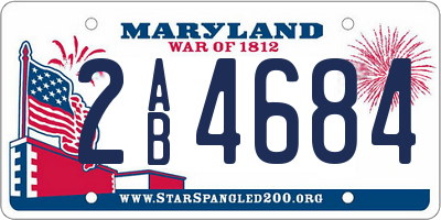 MD license plate 2AB4684