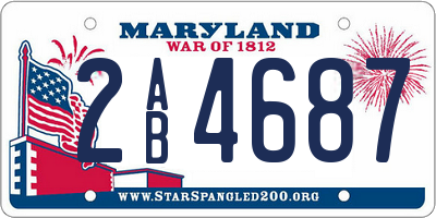 MD license plate 2AB4687