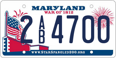 MD license plate 2AB4700