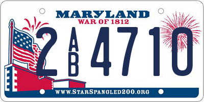 MD license plate 2AB4710