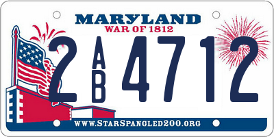MD license plate 2AB4712