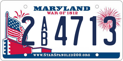 MD license plate 2AB4713