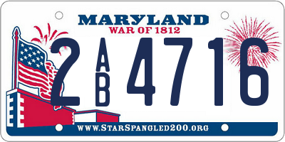 MD license plate 2AB4716