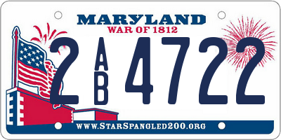 MD license plate 2AB4722