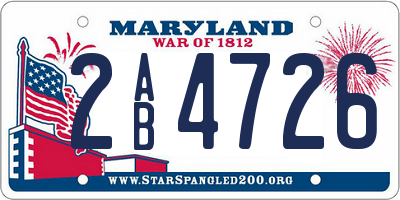 MD license plate 2AB4726