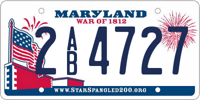 MD license plate 2AB4727