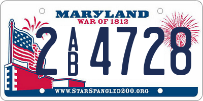 MD license plate 2AB4728