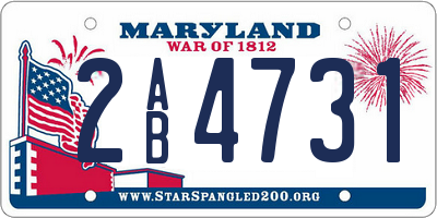 MD license plate 2AB4731