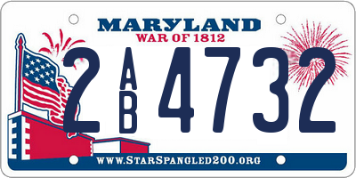 MD license plate 2AB4732
