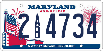 MD license plate 2AB4734