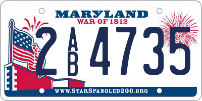 MD license plate 2AB4735