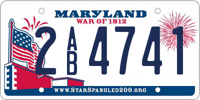 MD license plate 2AB4741