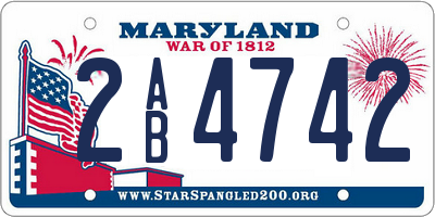 MD license plate 2AB4742