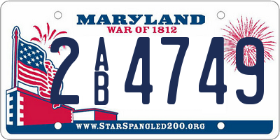 MD license plate 2AB4749